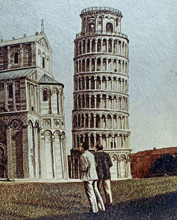 A torre de Pisa, de outro ângulo