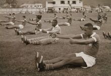 Treino físico antes do embarque para a Suiça